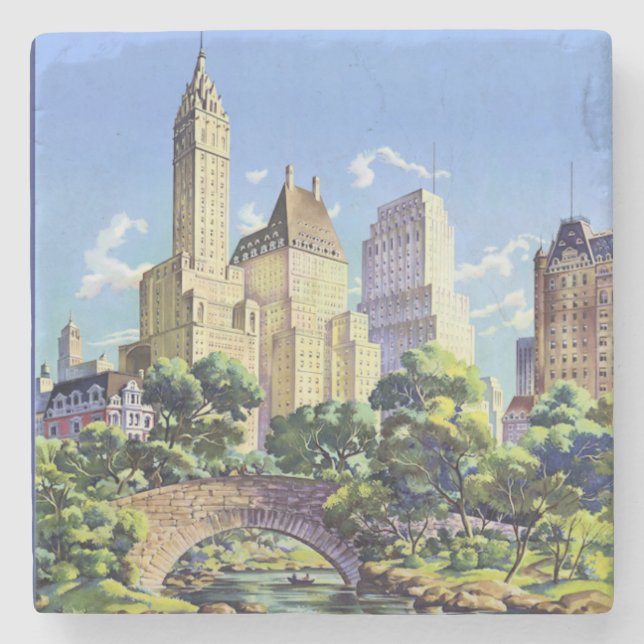 Central Park in New York Stone Coaster (Front)