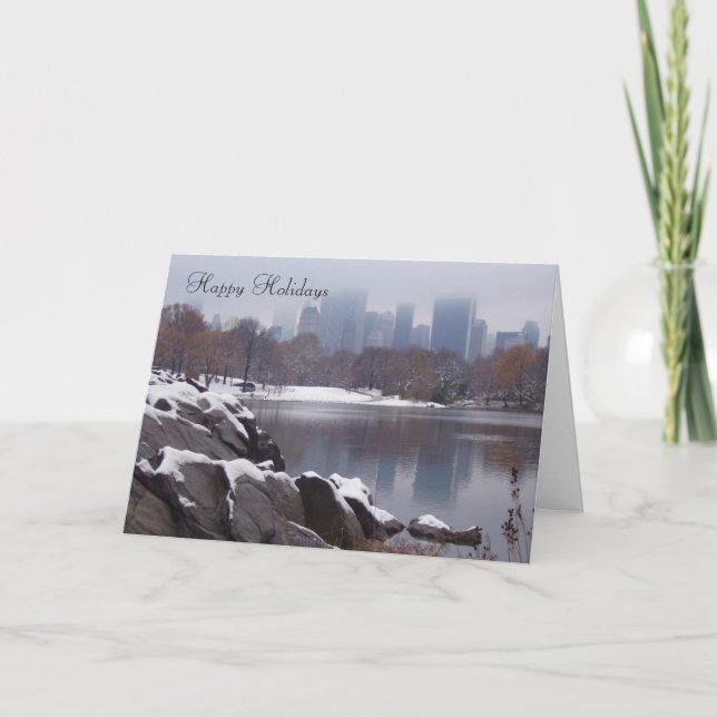 Central Park in Snow Greeting Card - Customised (Front)