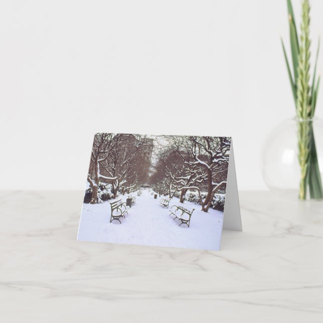 'Central Park in Winter' Holiday Card - Season (Front)