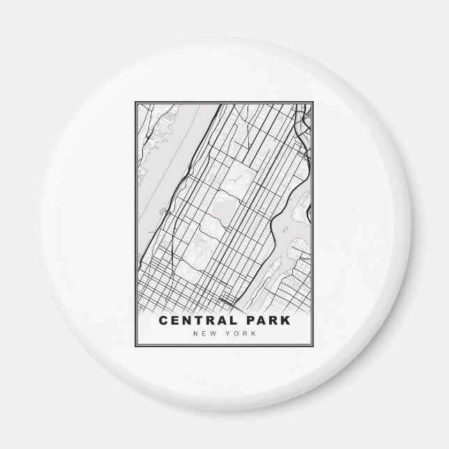 Central Park Manhattan Map Magnet (Front)