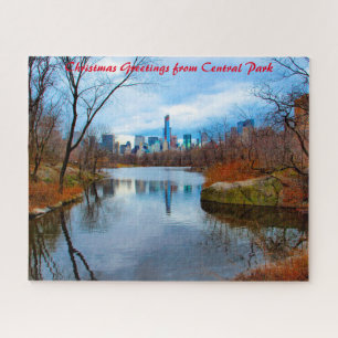 Central Park New York.Christmas Greetings Jigsaw Puzzle