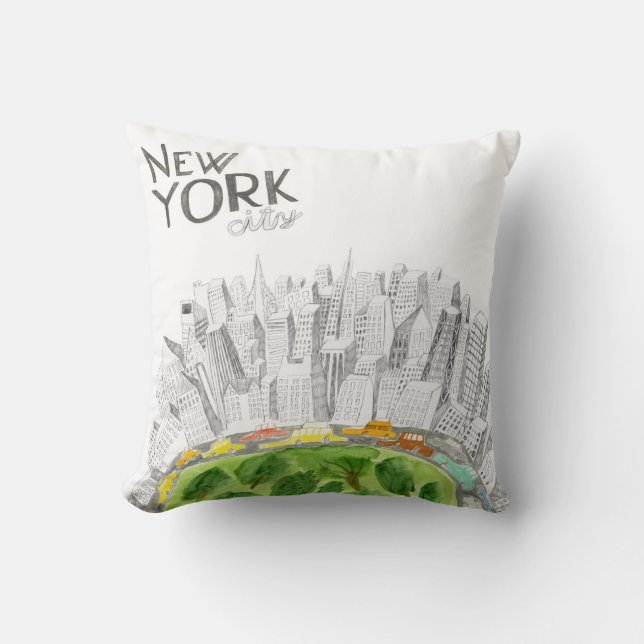 Central Park & New York City Collage Cushion (Front)