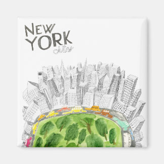 Central Park & New York City Collage Magnet