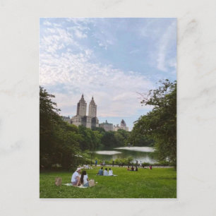 Central Park New York City Skyline & Lake Scenic Postcard