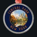Central Park New York Retro Distressed Circle Metal Tree Decoration<br><div class="desc">Central Park vector artwork. Central Park is an urban park between the Upper West Side and Upper East Side neighbourhoods of Manhattan in New York City that was the first landscaped park in the United States.</div>