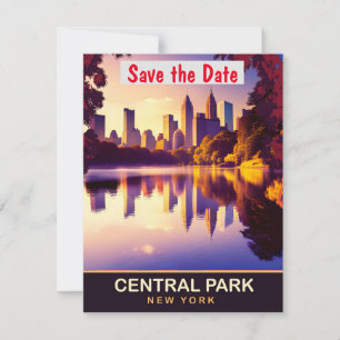 Central Park New York Skyline Wedding Invitation