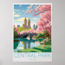 Central Park New York Travel Poster