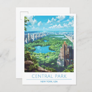 Central Park New York USA Vintage Travel  Postcard