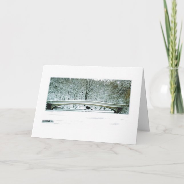 Central Park, NYC, Bow Bridge Christmas Card (Front)