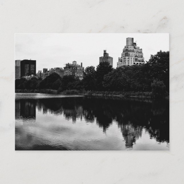 Central Park, NYC View in Black & White Postcard (Front)