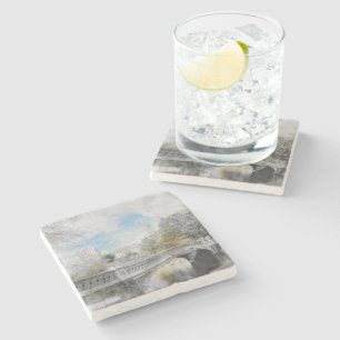 Central Park NYC Watercolor Skyline – New York Stone Coaster