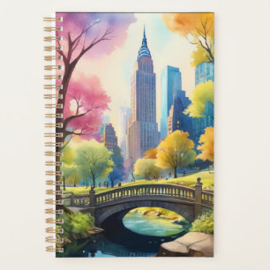 Central Park of NYC in V Watercolor Painting 1 Planner