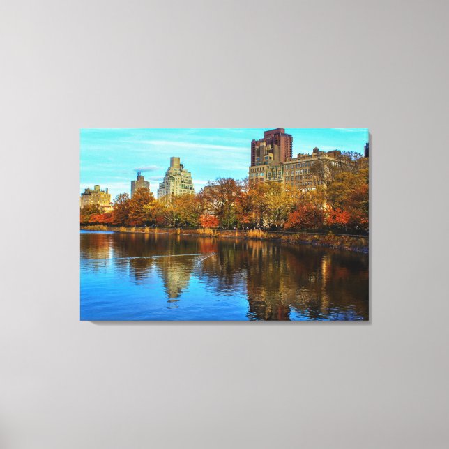 Central Park Skyline in Autumn Canvas Print (Front)