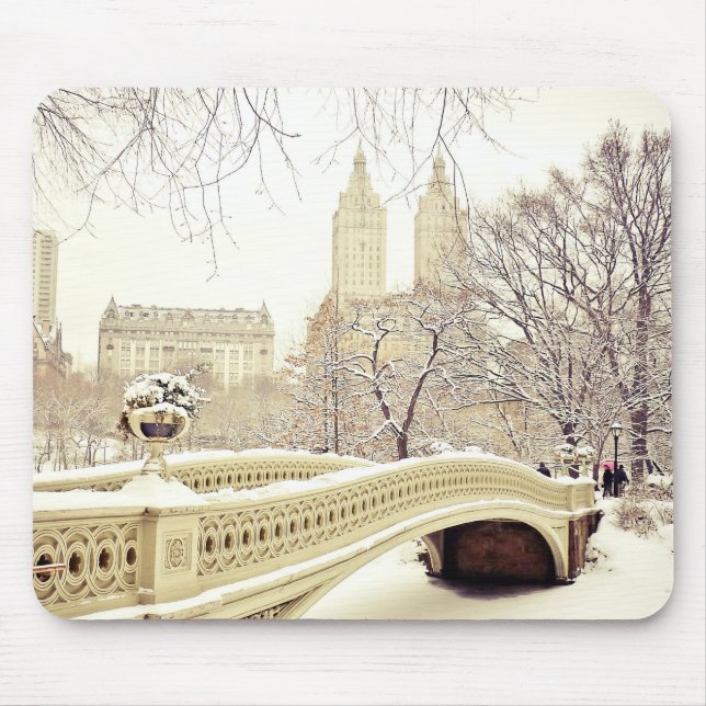 Central Park Snow - Winter New York Mouse Pad (Front)