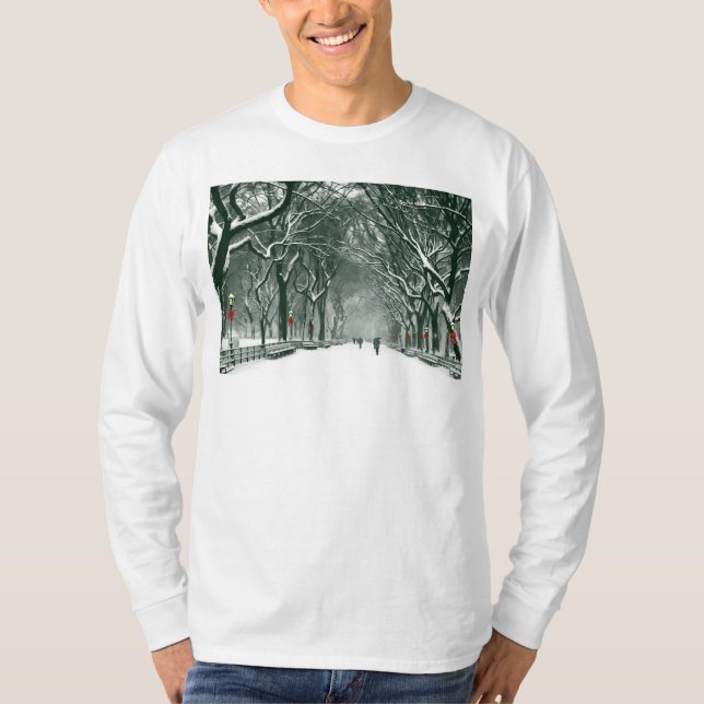 Central Park Snowy Path T-Shirt (Front)