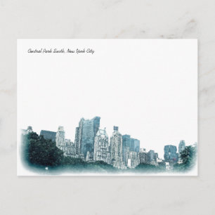 "Central Park South" New York City Postcard