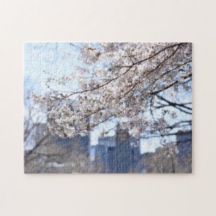 Central Park Spring Chery Blossoms New York City Jigsaw Puzzle