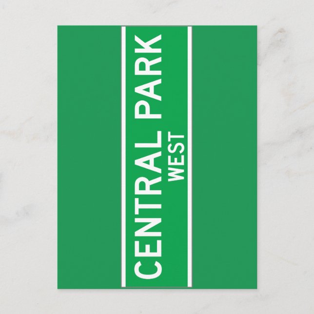 Central Park West, New York Street Sign Postcard (Front)