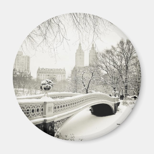 Central Park Winter - Snow on Bow Bridge Magnet (Front)
