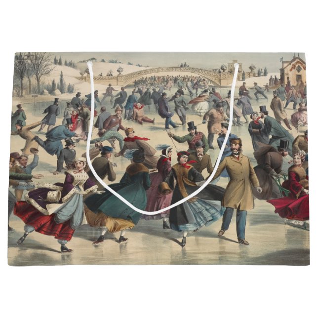 Central-Park, winter. The skating pond. New York Large Gift Bag (Front)