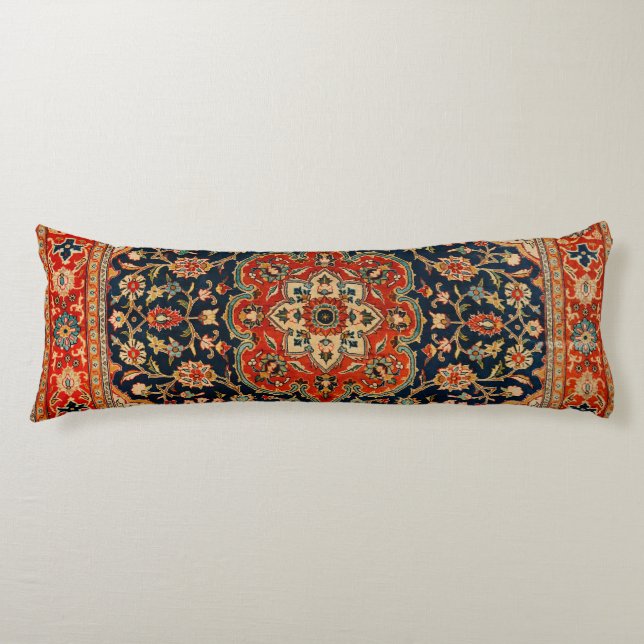 Central Persia Dark Blue Red Tan  Body Cushion (Front)
