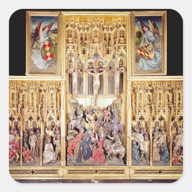 Central section of the Ambierle Altarpiece Square Sticker (Front)