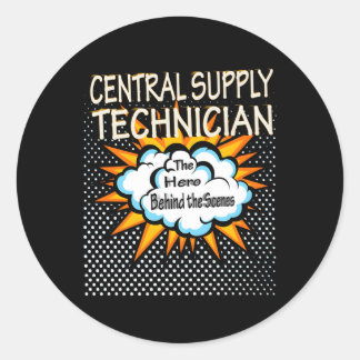 Central Supply Technician Job Hero Classic Round Sticker