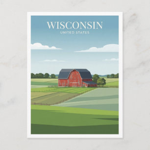 Central Wisconsin Farm Landscape Stevens Point Postcard