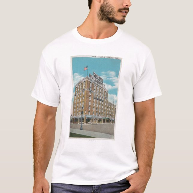 Centralia, WA - View of Hotel Lewis-Clark T-Shirt (Front)