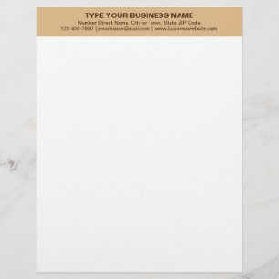 Centre Aligned and Monochrome Brown Heading of Custom Letterhead