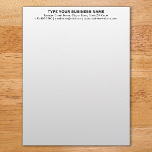 Centre Aligned Black Plain Texts Heading of Custom Letterhead