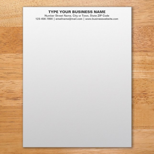 Centre Aligned Black Plain Texts Heading of Custom Letterhead (Creator Uploaded)
