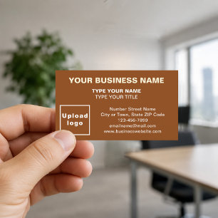 Centre-Aligned Brown Business Cards