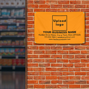 Centre Aligned Business Brand on Orange Colour Banner