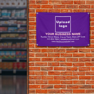 Centre Aligned Business Brand on Purple Banner