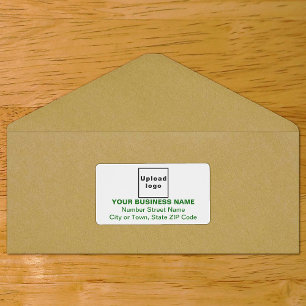 Centre Aligned Green Texts Business Shipping Label