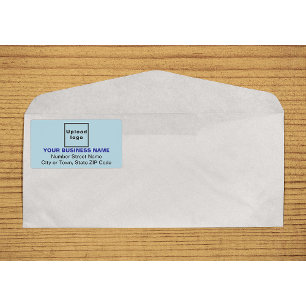 Centre Aligned Light Blue Business Shipping Label