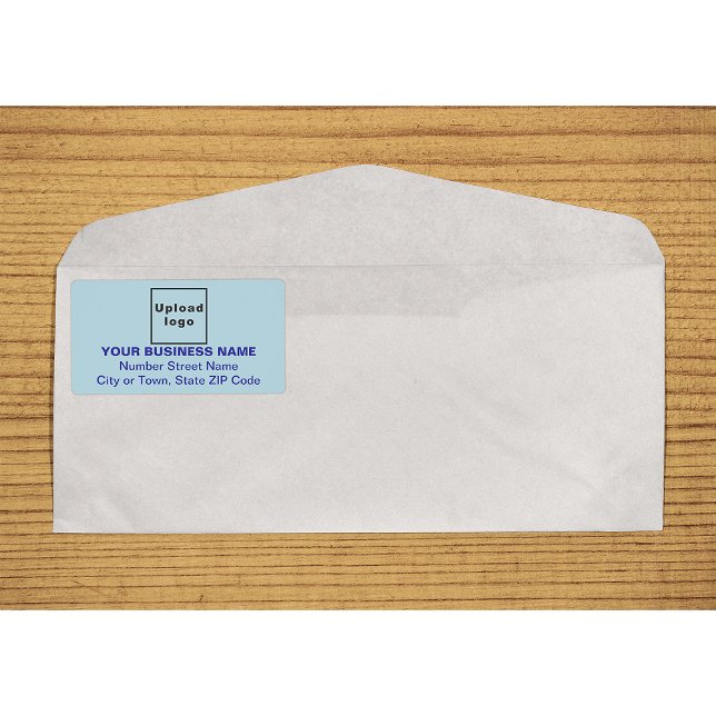 Centre Aligned Monochrome Blue Business Shipping (Monochrome blue business shipping label on envelope)