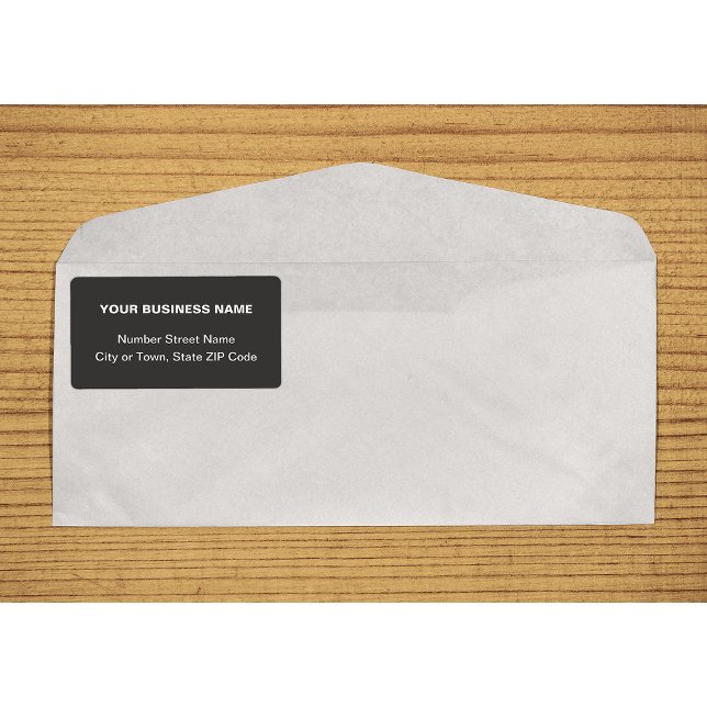 Centre Aligned Plain Text Business Black Shipping (Center aligned plain text business black shipping label on envelope)
