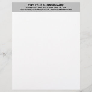 Centre Aligned Plain Texts on Grey Heading of Custom Letterhead