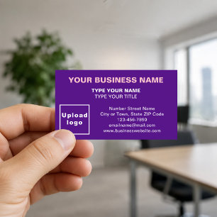 Centre-Aligned Purple Business Cards