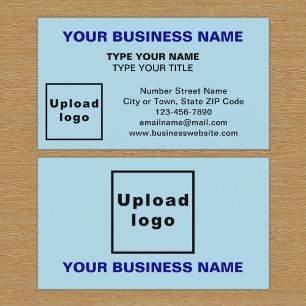 Centre Aligned Style Light Blue Business Card