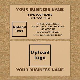 Centre Aligned Style Light Brown Business Card