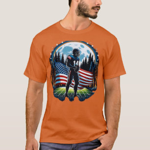 Centre American Flag Full Moon Player 1 T-Shirt