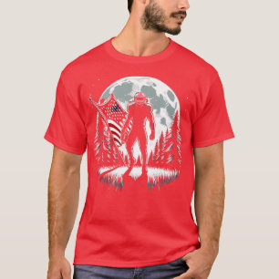 Centre American Flag Full Moon Player 2 T-Shirt
