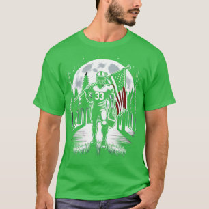 Centre American Flag Full Moon Player T-Shirt