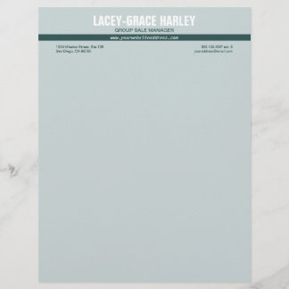 Centre attention green stripe grey professional customised letterhead