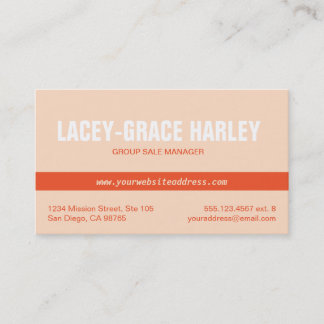 Centre attention orange stripe pink professional business card