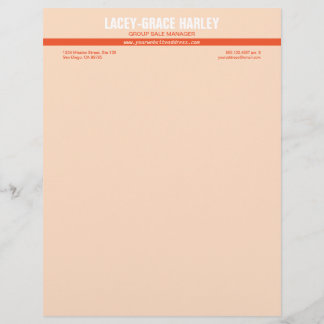 Centre attention orange stripe pink professional customized letterhead