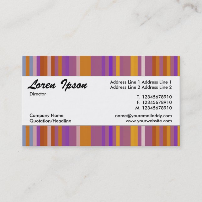 Centre Band 028 - Striped Pattern 03 Business Card (Front)